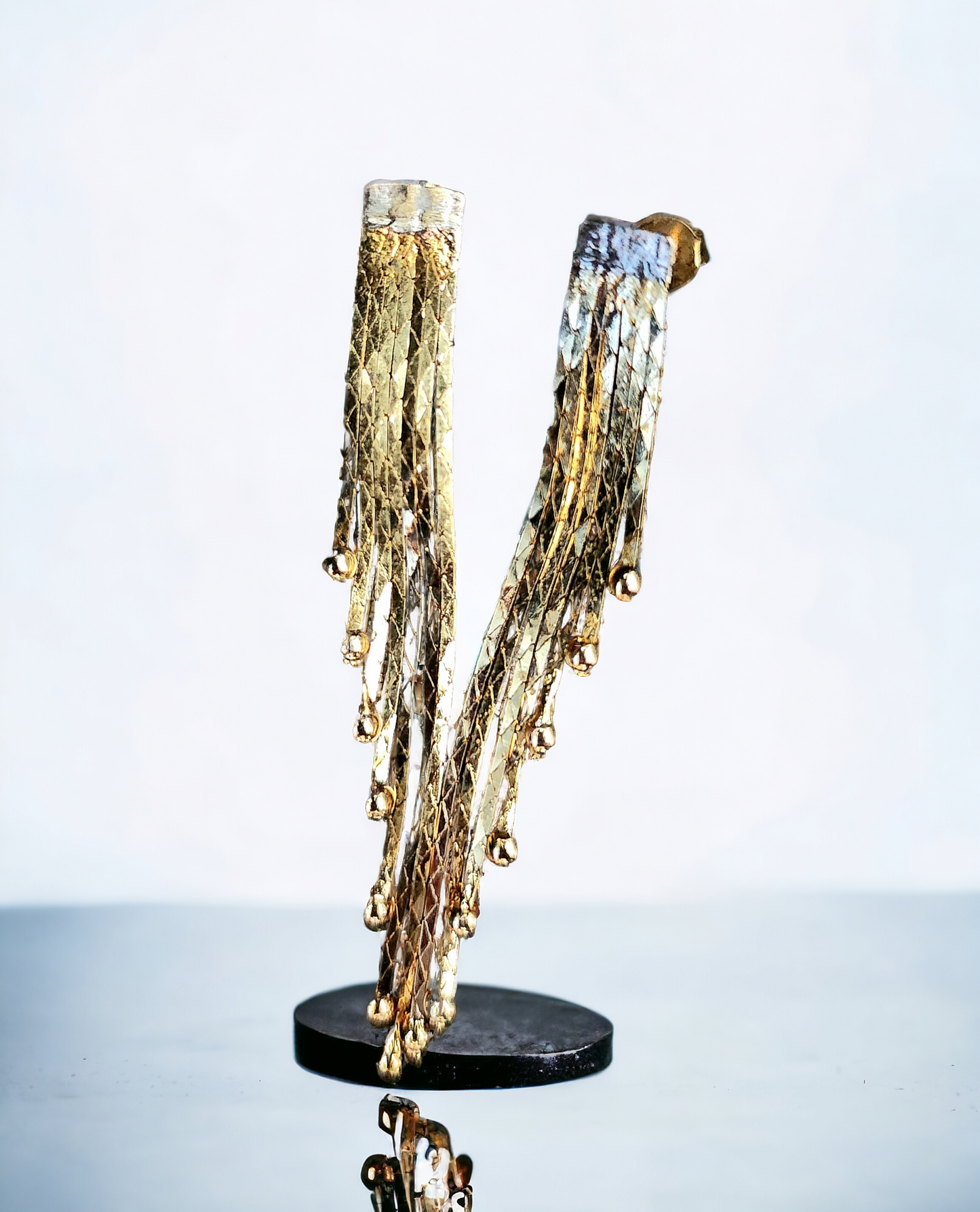 Two-Tone Multi-Strand Dangle Earrings Designed By Trent The Jeweler