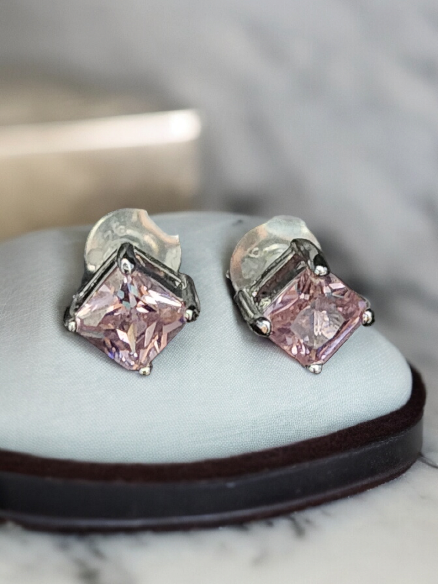 Pink Tourmaline Silver Studs