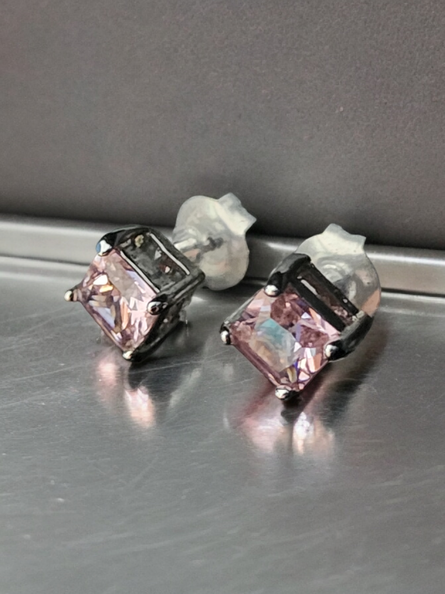 Pink Tourmaline Silver Studs