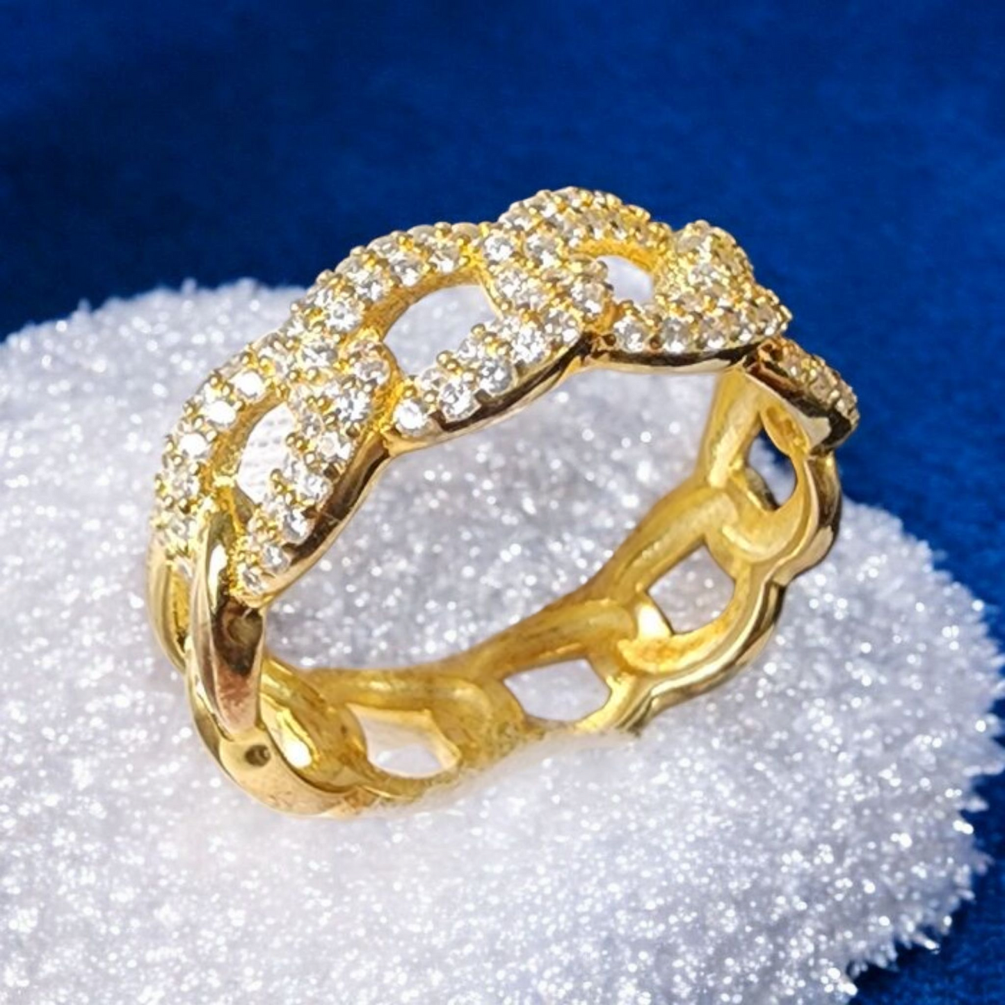 Iced Out Cuban Link Ring