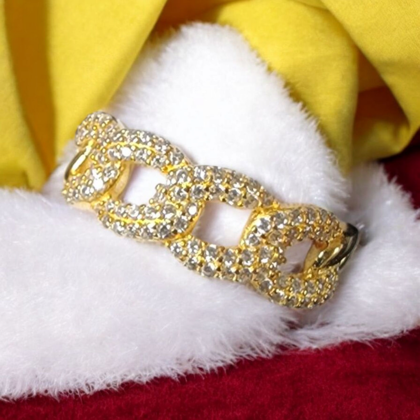 Iced Out Cuban Link Ring