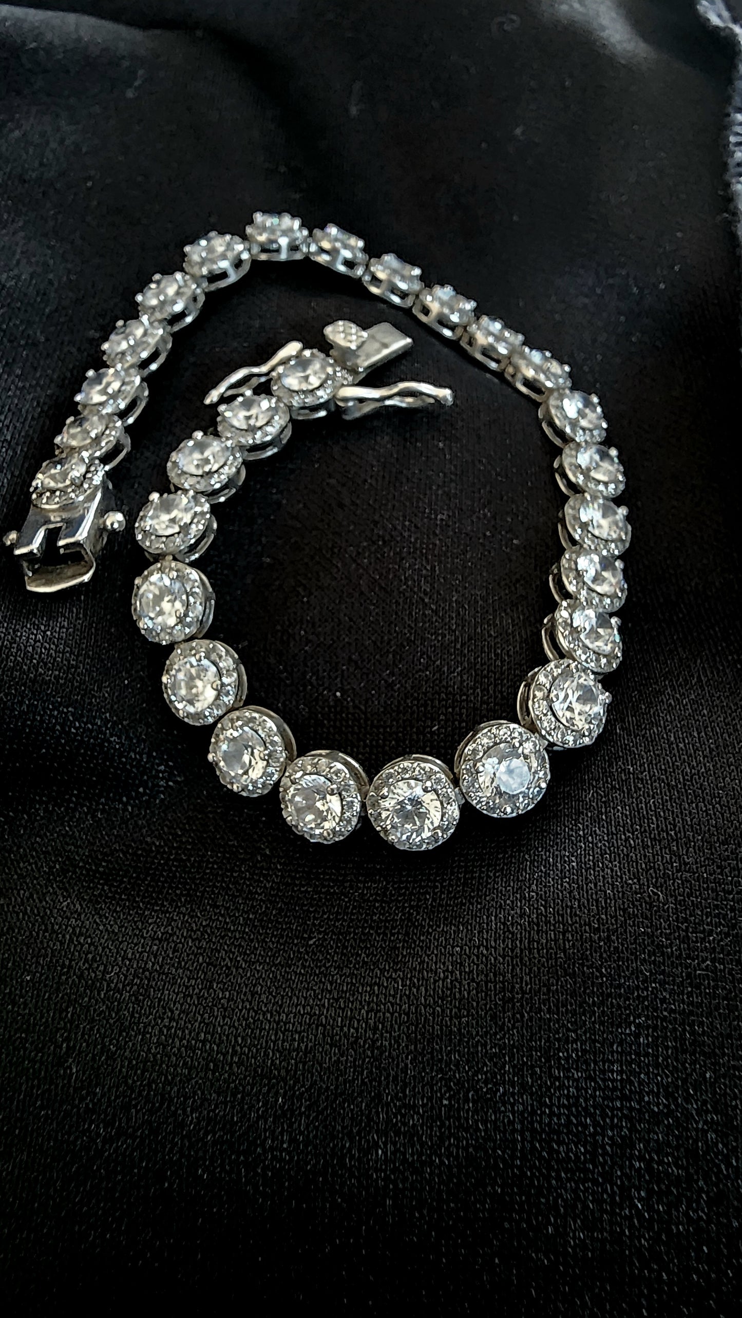 Iced Out Halo Tennis Bracelet