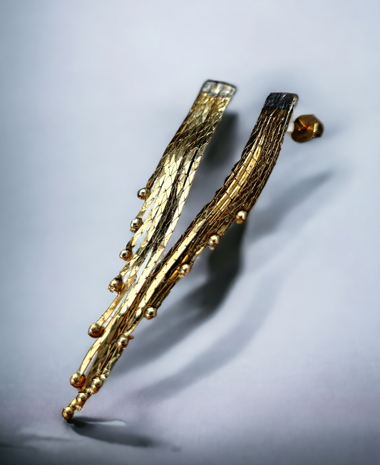 Two-Tone Multi-Strand Dangle Earrings Designed By Trent The Jeweler