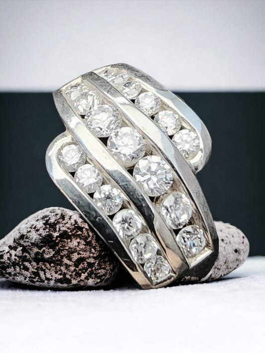 Iced Out Silver Ring