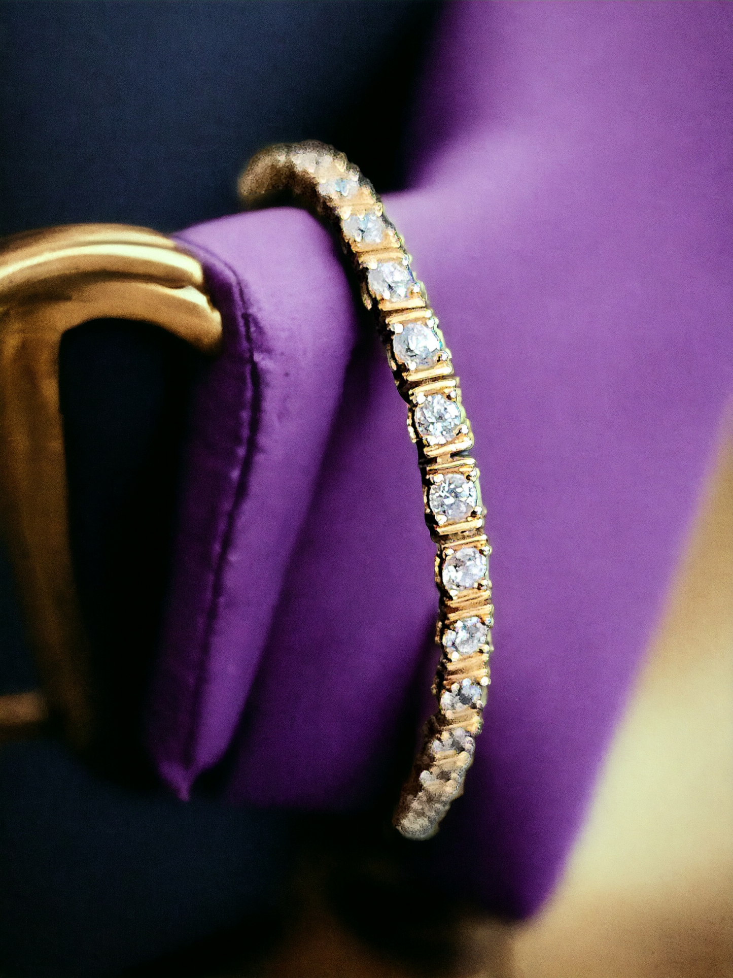 18k Yellow Gold Plated Tennis Bracelet