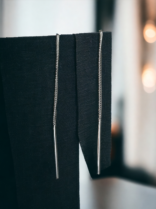 Silver Thread Earrings Made By Trent The Jeweler