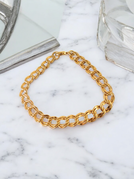 Charm Bracelet Gold Plated Over Silver