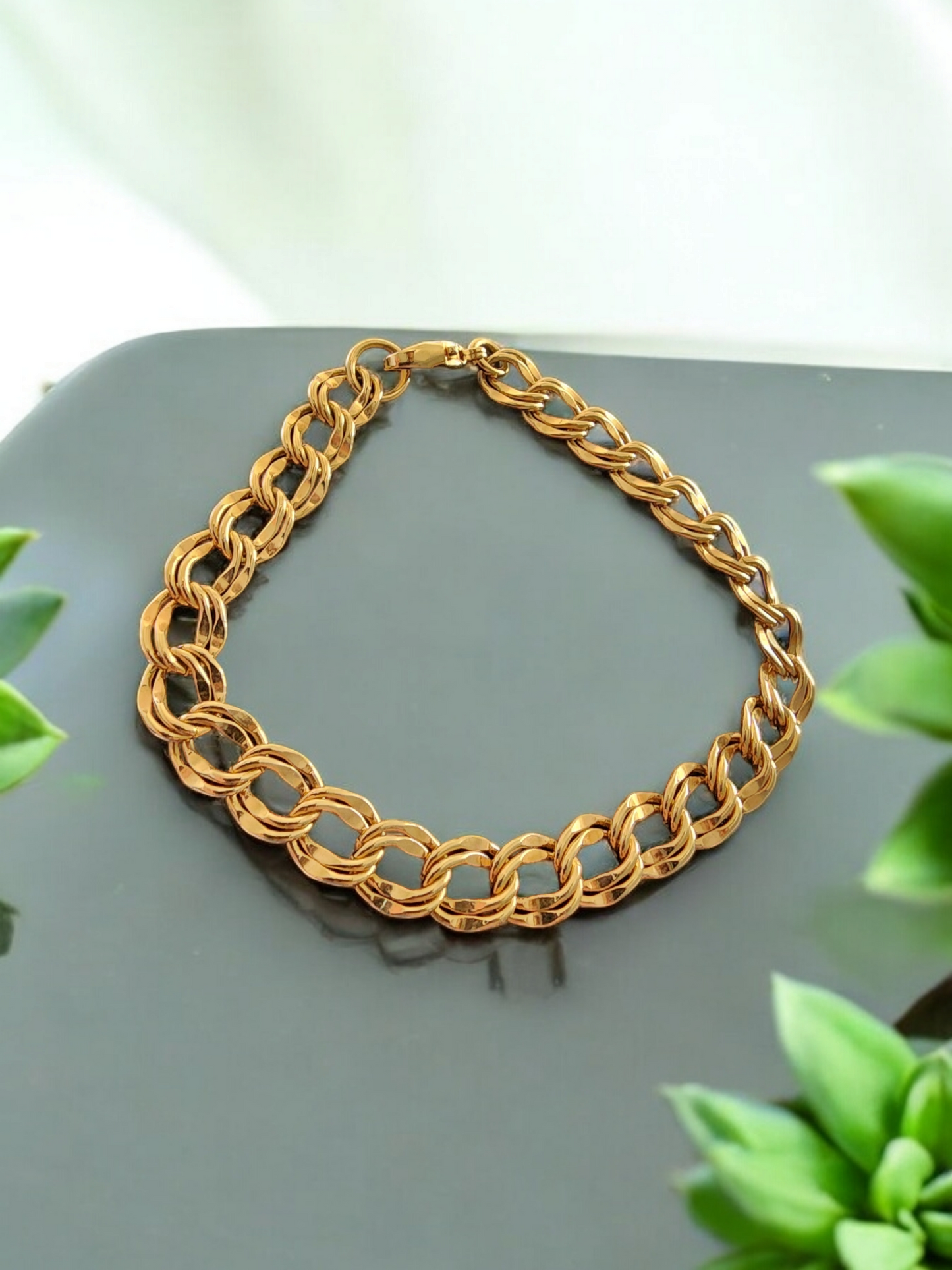 Charm Bracelet Gold Plated Over Silver