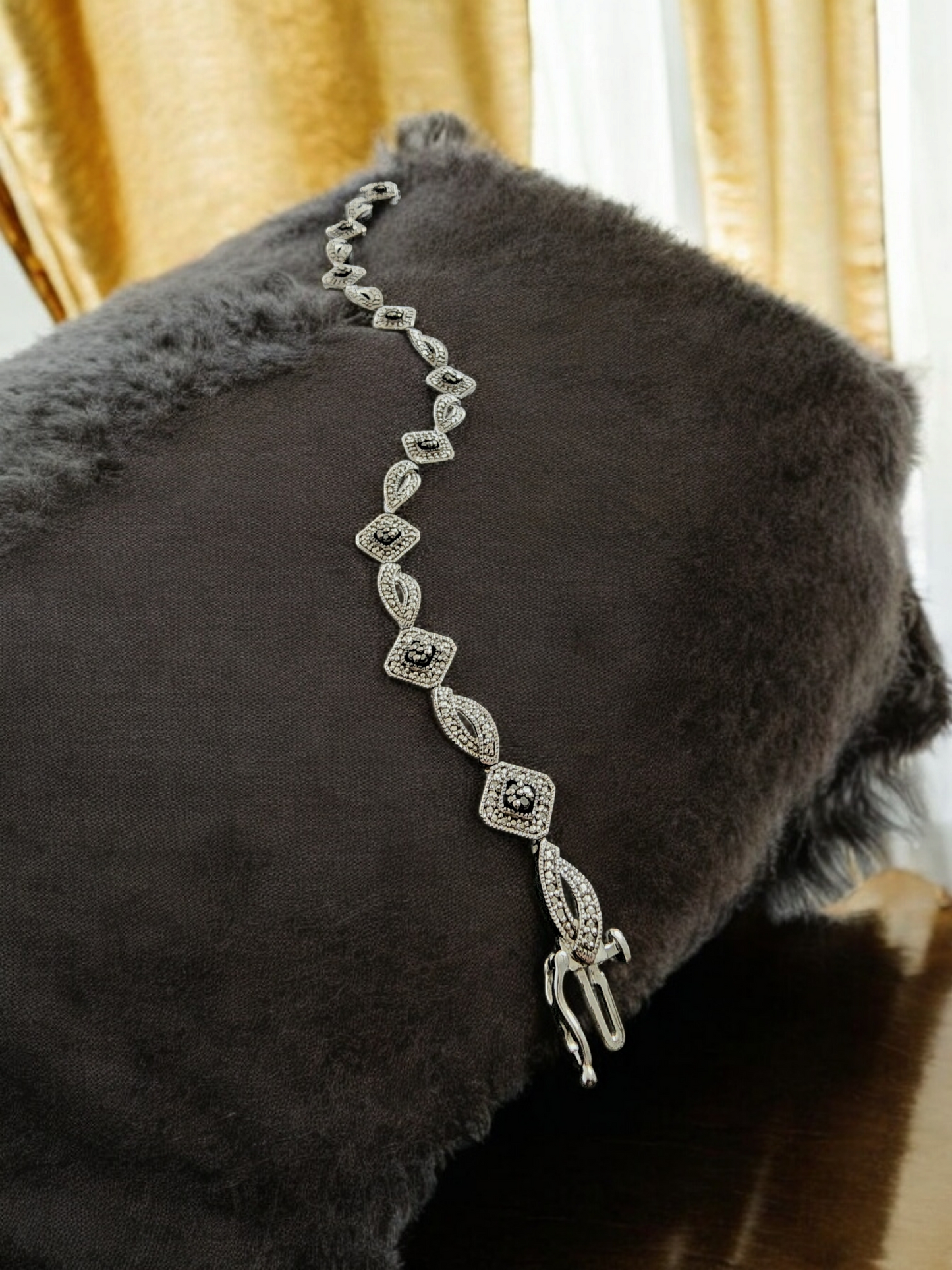 Black Diamond Silver Bracelet