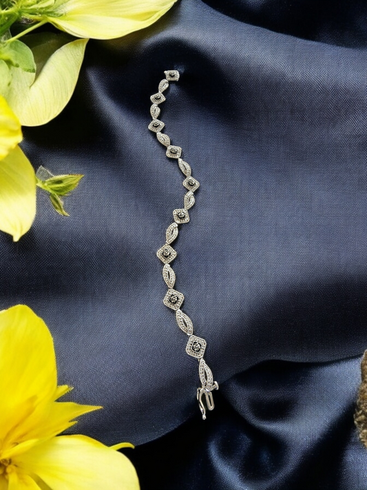 Black Diamond Silver Bracelet